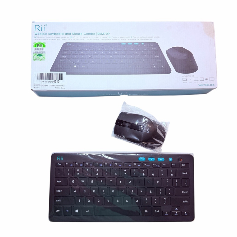 Rii RKM709 Wireless Keyboard Mouse Combo USB 2.4GHz New In Box